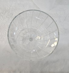 7 5/8″ Clear Etched Glass Stem Champagne Flute Wine Glass
