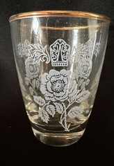 RARE Queen Esther Pattern Libbey Glassware Set of 4 Juice / Cocktail Glasses NOS