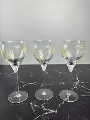 Vintage Givenchy Crystal Wine Glasses Set of 12 Etched Flowers and Butterflies