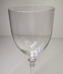 Pair Of Hoya Entasis Gold Water Goblets Glasses Wine Rare Discontinued Clear