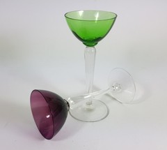 Art Deco Set 6 Piece Glas / Liqueur Glass,Various Colours,Haida,about 1920 AL276