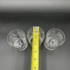 VTG Etched Crystal Tumblers Floral Daisy Mid-Century Modern Set of 3 MCM