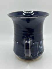 DULYN POTTERY WALES Textured Blue & White Coffee Cup Mug Signed
