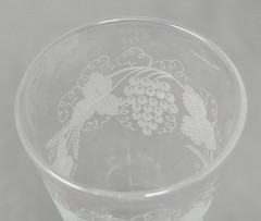 19th C. Bohemian Double White Air Twist Stem Wine Glass