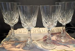 4 Oscar De La Renta BUCKINGHAM 2 Wine + 2 Water Luxury Crystal Glasses Set HTF