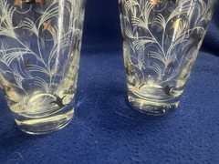 Qty 2 – Vintage Libbey Glass “Royal Fern” Flat 10oz Tumblers, 1956