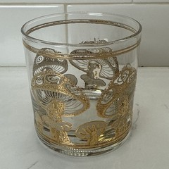 Culver Ltd 22k Gold Mushroom Lowball Drinking Glass (1) Vtg Mid Century MCM Vtg