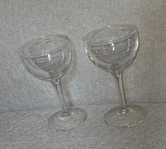 Etched Wine Sherry Glasses Flutes Set of 2 Cocktail Goblets Date Night Romantic