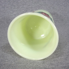 Uranium Custard Glass Wine Goblet Stem Concordia Kansas Black Light Glow
