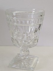 Set of 4 Indiana Glass Park Lane Square Footed Red Wine Goblet Vintage 5.5″