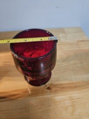 Vintage Anchor Hocking Ruby Red Viking Georgian Honeycomb Juice Glass
