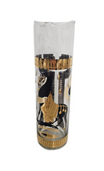 MCM Fred Press Gold & Black Trojan Horse Pitcher w/ Caddy 8-PCS Set Barware