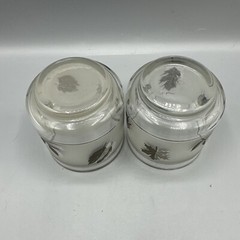 Vintage Libbey Silver Leaf Foliage Old Fashioned Rocks Glasses Frosted MCM Set/2