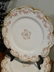 Haviland Double Gold #271A Rose Swags Dinner Plates (7)