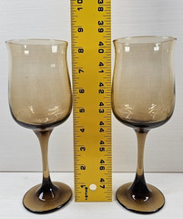 11 Libbey Connoisseur Tawny Water Goblets Set Vintage Elegant Stemware Retro Lot