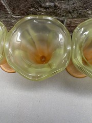 Libbey Ombre Colorful Frosted Parfait Ice Cream Sundae Footed Glasses 4 pc Retro