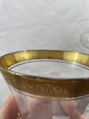 Tiffin Franciscan Minton Gold Rim Water Goblet 7″ Optic