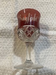 Bayfield Wisconsin WI Wis Ruby Red Crystal Goblet Wine Glass No Chips or Cracks