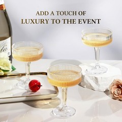 Goodluck 4-Tier Champagne Tower – 20PCS 7oz Clear Plastic Flutes Wedding Party