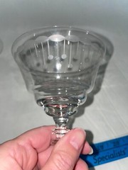 2 Glastonbury Lotus 66-1 Clear Cut Crystal Floral/Dots Champagne Tall Sherbet 6″