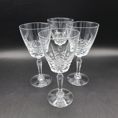 4 Vtg WM Dalton Cherbourg Crystal NO. 2 Wine Goblets Cristal d’Arques France