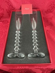 NIB FLAWLESS Pair BACCARAT France Glass VEGA FLUTISSIMO Crystal CHAMPAGNE FLUTES