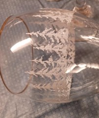 Set of 9 Vintage Libbey Arby’s Frosted White Pines Wine Goblets 7″ 9 oz.