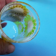 Set Of 6 Vintage Hazel Atlas Yellow and white Sunflower Daisy Juice Glasses