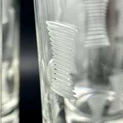 Libbey Ivanhoe Highball Glasses Set 6 Clear Cut Geometric MCM 1960s Vintage