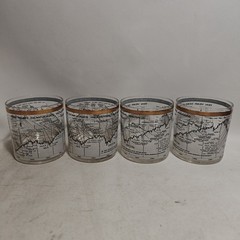 Cera Glassware Dow-Jones 10-Year (1958-68) – Set of 4 Lowball/Rocks Glasses 8 oz