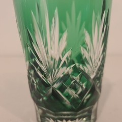 RARE VINTAGE SET OF 12 AJKA ODDESSA CUT TO CLEAR CRYSTAL COLLINS GLASS 5.25 IN