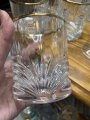 Royal Crystal Rock Aurea Gold Old Fashioned Crystal Glass Set Of FOUR (s)