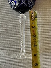 AJKA ARABELLA CUT TO CLEAR MULTICOLOR 4 WINE WATER GLASSES