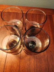 Vtg Libbey Tawny Accent Glasses 6oz Smoke Brown set of 4 70’s Retro Grannycore