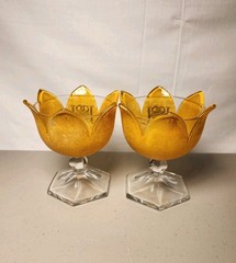 Antique Johnstone Original Orange Julep JOOJ Orange Peel Sherbert Cup Set