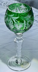 AJKA Crystal Marsala 4 Wine Cordial Glasses 5”~ Ruby, Emerald, Cobalt, Amethyst