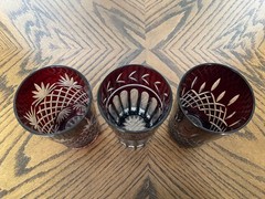 Imperial Estate Crystal Triumph 3 Different Ruby Highball Glasses