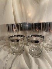 🎻Classic!MCM Silver Mercury Highball Tall GlassSet Of 4 Thorpe+2 Shorties!