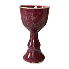 Vintage Gerry Williams Red Glazed Stoneware Pottery Goblet Cup (Signed)
