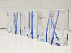 Alessandro Coppola Murano Art Glass Blue Tumblers Set 6 Italy 5.8in