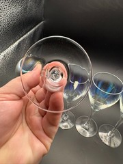 Bohemia Iridescent Crystal White Wine Glasses Long Stem – Set of 5
