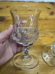 Two Vintage Kings Crown Thumbprint Goblets. 5.5”