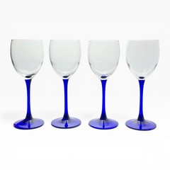 Cristal d’Arques “Neptune” Set of 4 Claret Wine Glasses 7 3/4” 8oz