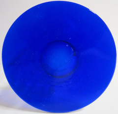 Weston WGL2 Gray Cut Floral Clear Bowl Cobalt Blue Foot Iced Tea Glass Chp