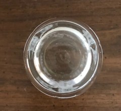 Clear Glass Lily of the Valley Etched Raised White & Gold Flower Gold Rim 10 oz.