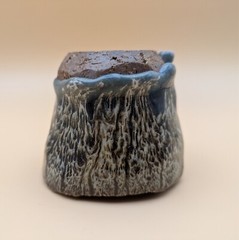 sake cup　”GUINOMI　HAGI-YAKI” peacock glaze 02