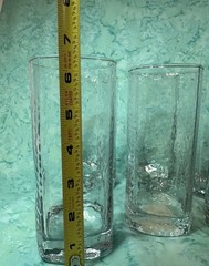 Libbey Crisa Tumbler Glasses With Pebbled, Pinched Sides 6” Set Of 6 NICE!