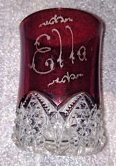 Antique Ruby Red Flash Glass Louisiana PirchExpo 1904 Souvenir Glasses