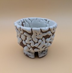 sake cup　”GUINOMI　HAGI-YAKI” All surface Oni Hagi　four-legged footring