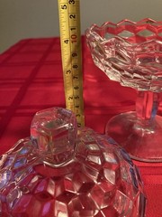 Vintage Crystal Candy Dish with lid cover Stemware 2 pieces